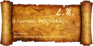 Lisznyai Mónika névjegykártya